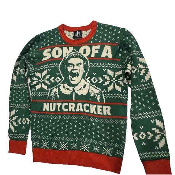 Elf Son of a Nutcracker Men's Small Sweater Will Ferrell Ugly Christmas Sweater - Picture 1 of 7